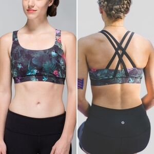 Lululemon Energy Bra Curious Jungle Multi/Black size 4